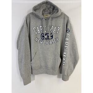 CAPE MAY Hoodie Adult Sz M New Jersey Jon Lauren Large Gray‎ Coastal Beach